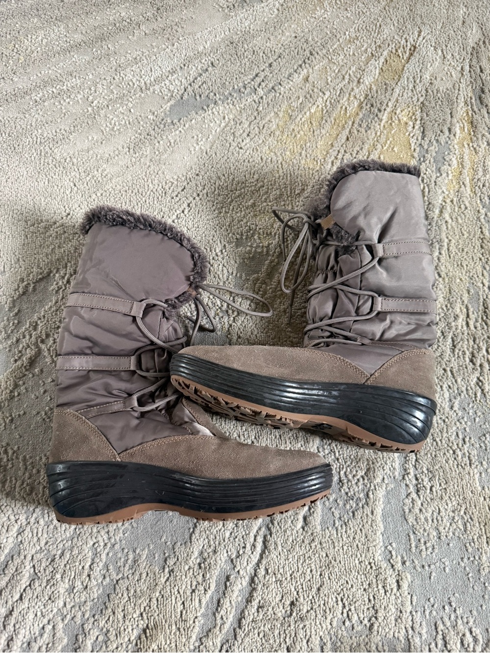 Pajar Celine Boots Winter Snow Boot gray lace up waterproof suede 39 / 8